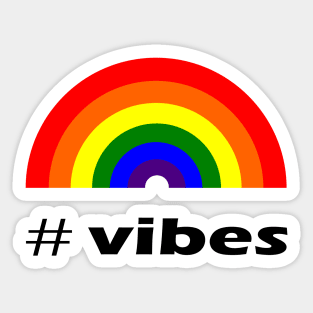 Rainbow vibes - hashtag. Sticker
